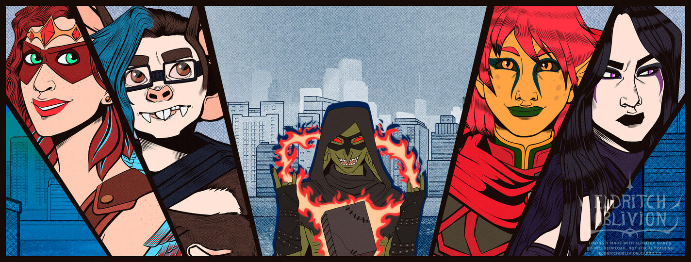 Promotional Art Commission Work for MalyNym's Mini Series Monthly Masks: The Outcasts