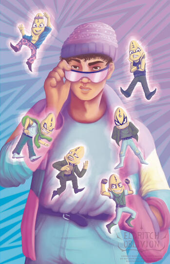 Illustration for Disorder Zine, a crowdfunded self published JoJo's Bizarre Adventure fanzine inspired by the 80's