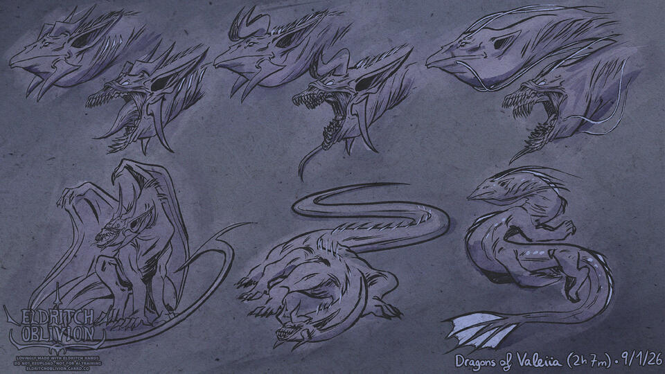 Valeiian Dragons Sketchy Concepts